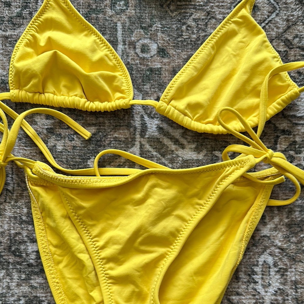 Becca by Rebecca Virtue XS yellow string bikini